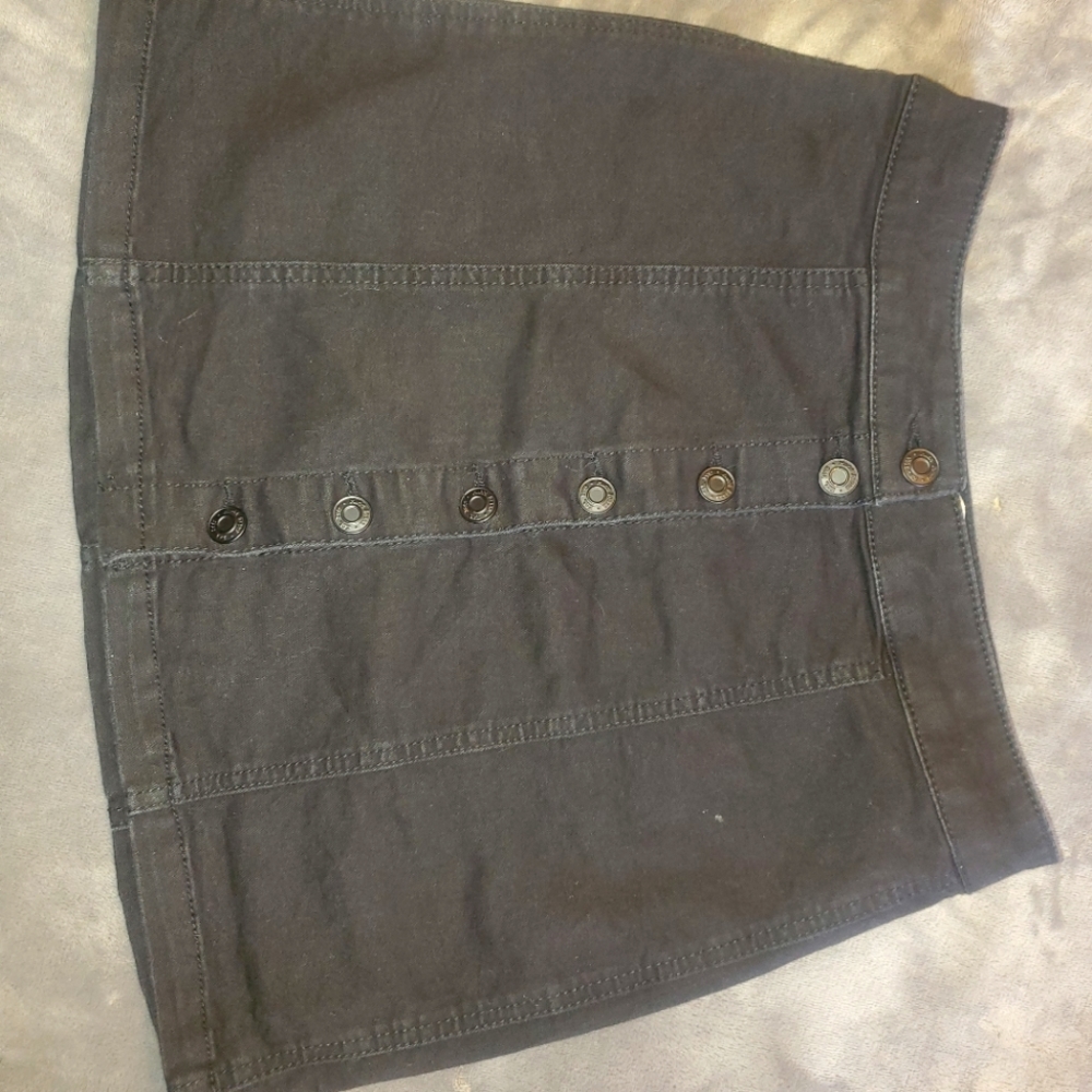 Black denim mini skirt